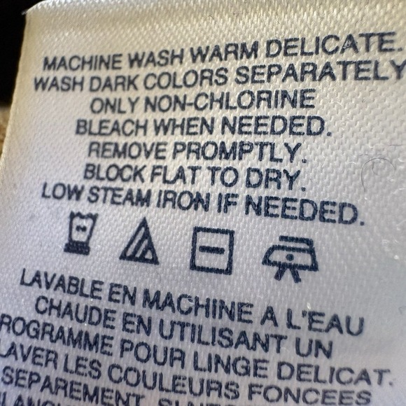 Lands' End Supima Cotton Sweater Women's L/P 14-16 Navy Tan Stripe 3/4 Sleeve - Picture 10 of 10